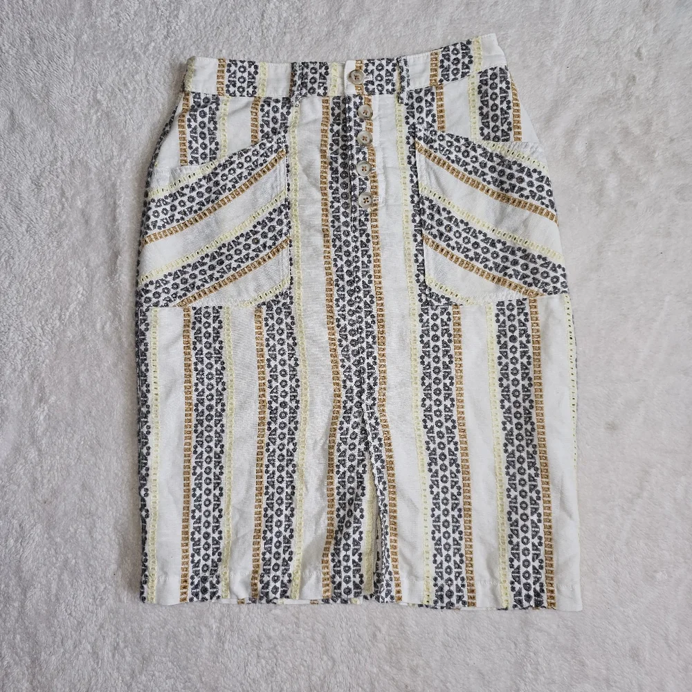 Anthropologie 2-Piece Shirt And Skirt Set Size 4